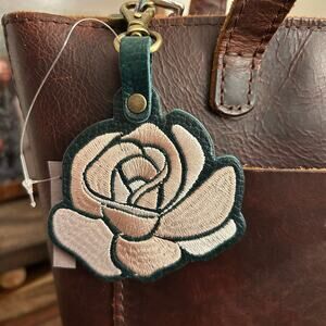 Portland Leather Pink Rose Bag Charm Crossbody Bag Flair Rose Purse Charm NEW!